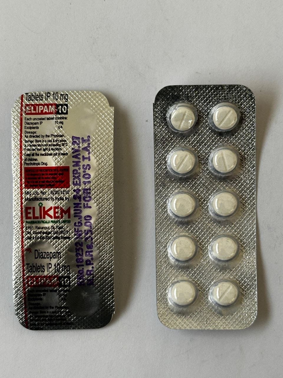 Elipam Diazepam 10mg